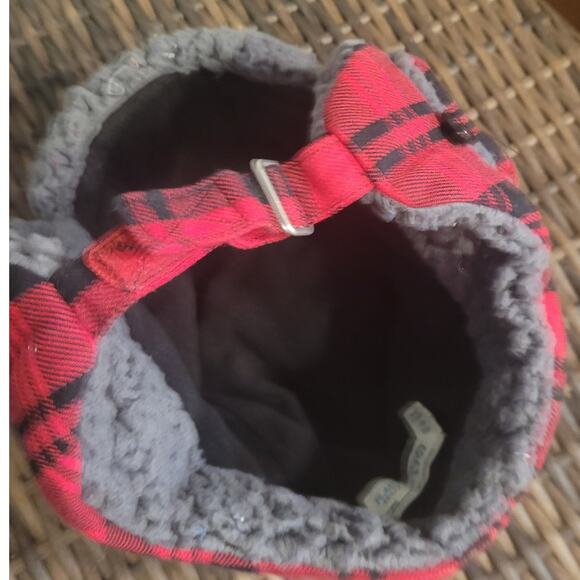CHILDRENS PLACE Kids Trapper Hat Sz S/M 4/7 Red Plaid Sherpa Lined Winter - Picture 2 of 8